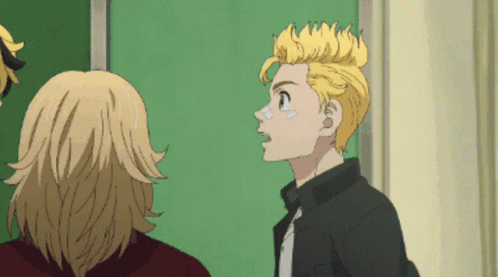 Two Anime Characters Next to Green Wall