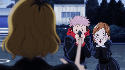Two Anime Characters One Covering Mouth GIF