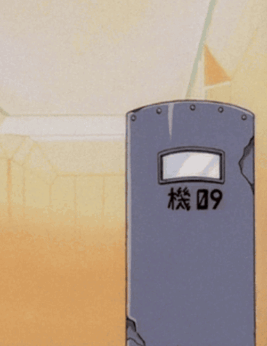 Two Anime Characters Peeking Behind Shield Saying 09