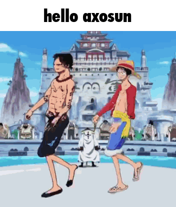 Two Anime Characters Saying Hello Axosun at Castle
