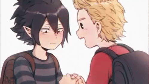 Two Anime Characters Shaking Hands