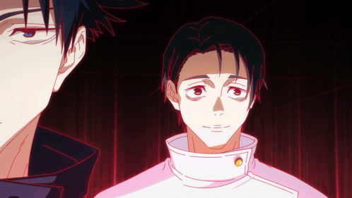 Two Anime Characters Standing Together One In White Jacket GIF