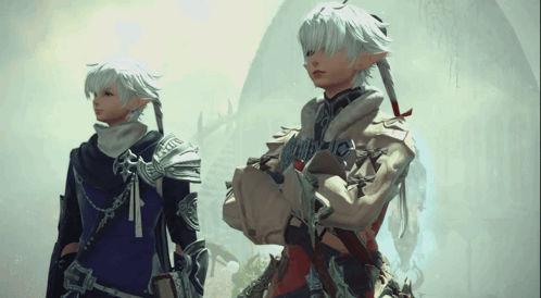 Two Anime Characters Standing