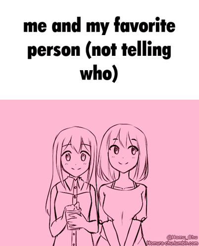 Two Anime Girls Are Standing Next To Each Other On A Pink Background GIF
