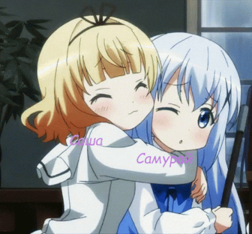 Two Anime Girls Hugging Camy