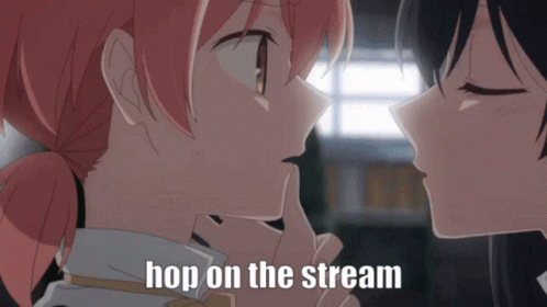 Two Anime Girls Kissing Hop on the Stream