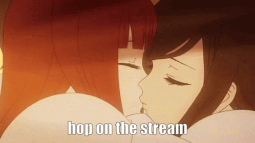 Two Anime Girls Kissing Hop On The Stream