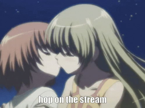 Two Anime Girls Kissing Hop On The Stream