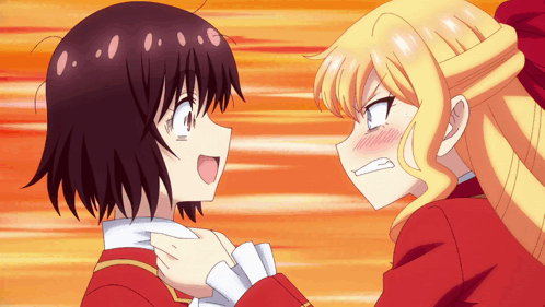 Two Anime Girls One Holding Other's Neck
