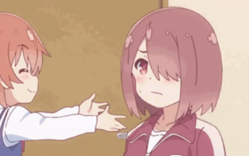 Two Anime Girls One Touching Other's Face