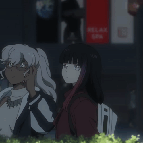 Two Anime Girls Relax Spa Sign