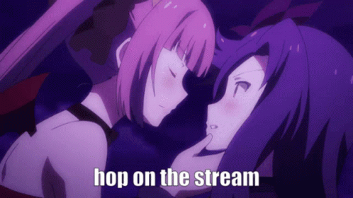 Two Anime Girls Saying Hop on the Stream