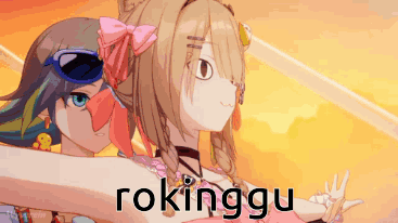Two Anime Girls Standing Next to Each Other Rokinggu