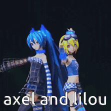 Two Anime Girls Standing With Axel and Lilou