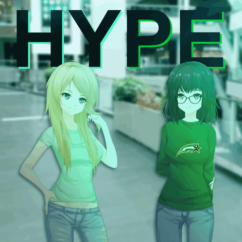 Two Anime Girls With Hype