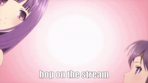 Two Anime Girls With Purple Hair Hop On The Stream