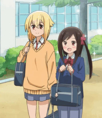 Two Anime Girls With School Bags