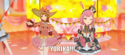 Two Anime Girls With Yurika Standing Together