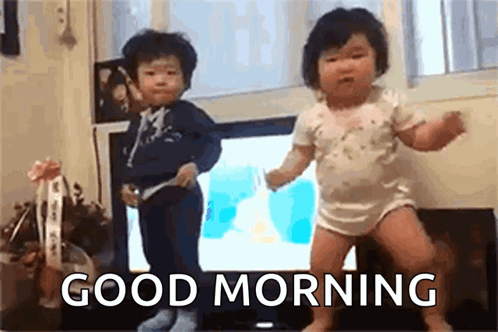Two Babies Dancing in Front of Television Good Morning