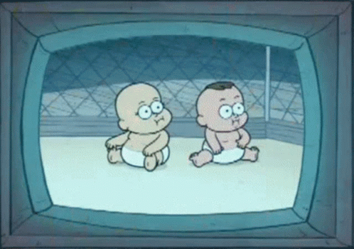 Two Babies in Diapers in Boxing Ring