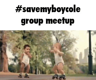 Two Babies Rollerblading #Savemyboycole Group Meetup GIF