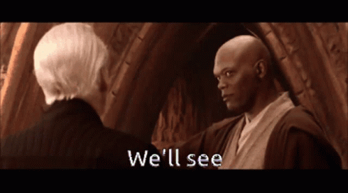 Two Bald Men Are Standing Next To Each Other And The Words We 'Ll See Are Written On The Screen GIF