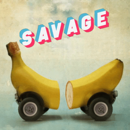 Two Bananas With Wheels Saying Savage