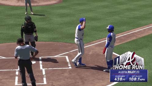 Two Baseball Players And Home Run Sign GIF