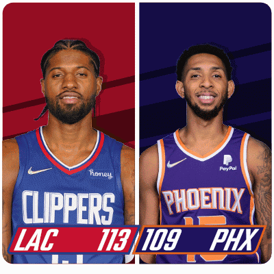 Two Basketball Players Clippers and Phoenix