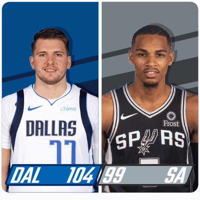 Two Basketball Players Dallas and Spurs Standing