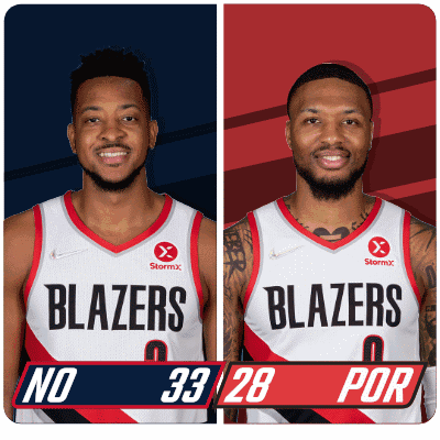 Two Basketball Players for the Blazers