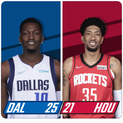 Two Basketball Players From Dallas And Rockets GIF