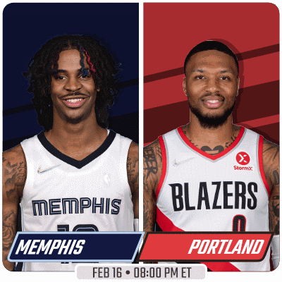 Two Basketball Players From Memphis And Portland GIF