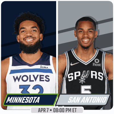 Two Basketball Players From Minnesota And San Antonio Are On A Poster GIF