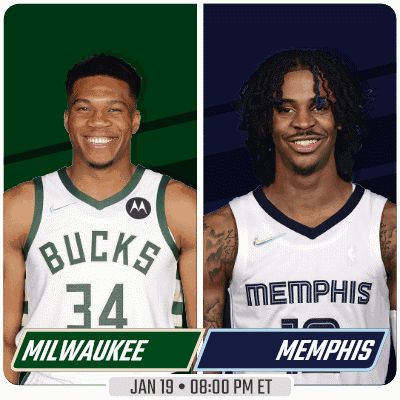 Two Basketball Players From The Bucks And Memphis GIF