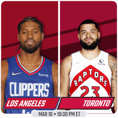Two Basketball Players From The Clippers And Raptors GIF