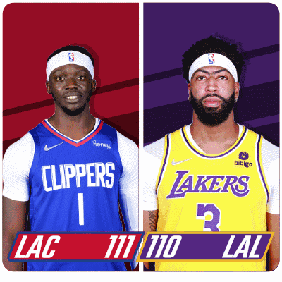 Two Basketball Players From The Clippers And The Lakers GIF