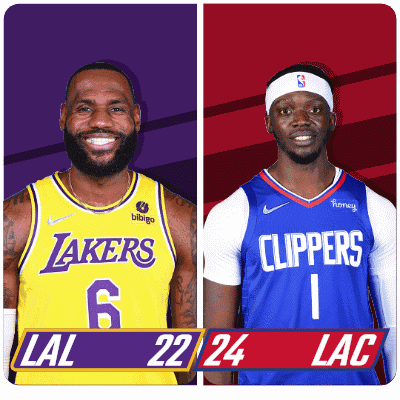 Two Basketball Players From The Lakers And The Clippers GIF