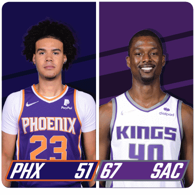 Two Basketball Players From The Phoenix Suns And Kings GIF