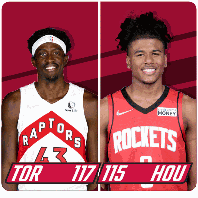 Two Basketball Players From The Raptors And Rockets GIF
