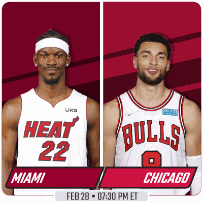 Two Basketball Players Heat and Bulls