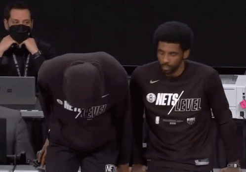 Two Basketball Players In Black Nets Level Shirts GIF