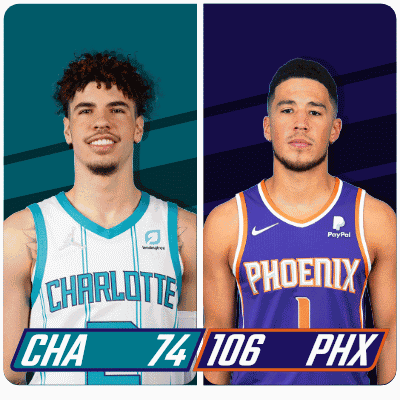 two basketball players one from charlotte and one from the phoenix