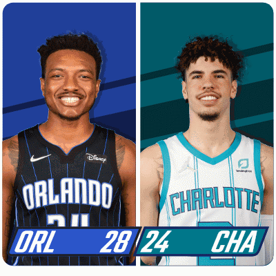 two basketball players one from orlando and one from charlotte