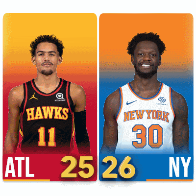 two basketball players one from the hawks and the other from new york