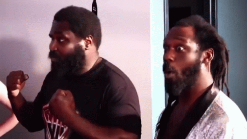 Two Bearded Men With Dreadlocks GIF