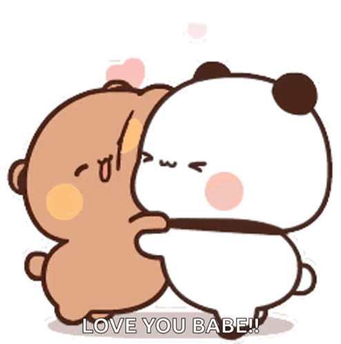 Two Bears Hugging Love You Babe