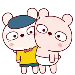 Two Bears Hugging One in Diaper