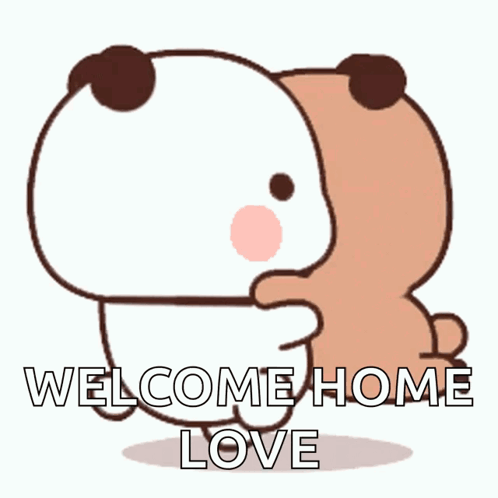 Two Bears Hugging Welcome Home Love GIF