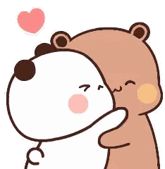 Two Bears Hugging With Heart